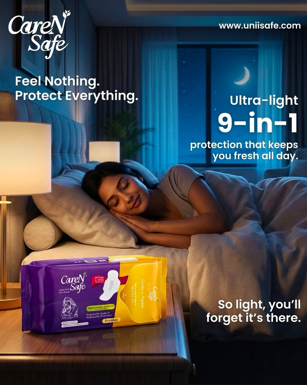 CareNSafe Premium Cotton XL Sanitary Pads 280mm | 10 Pads