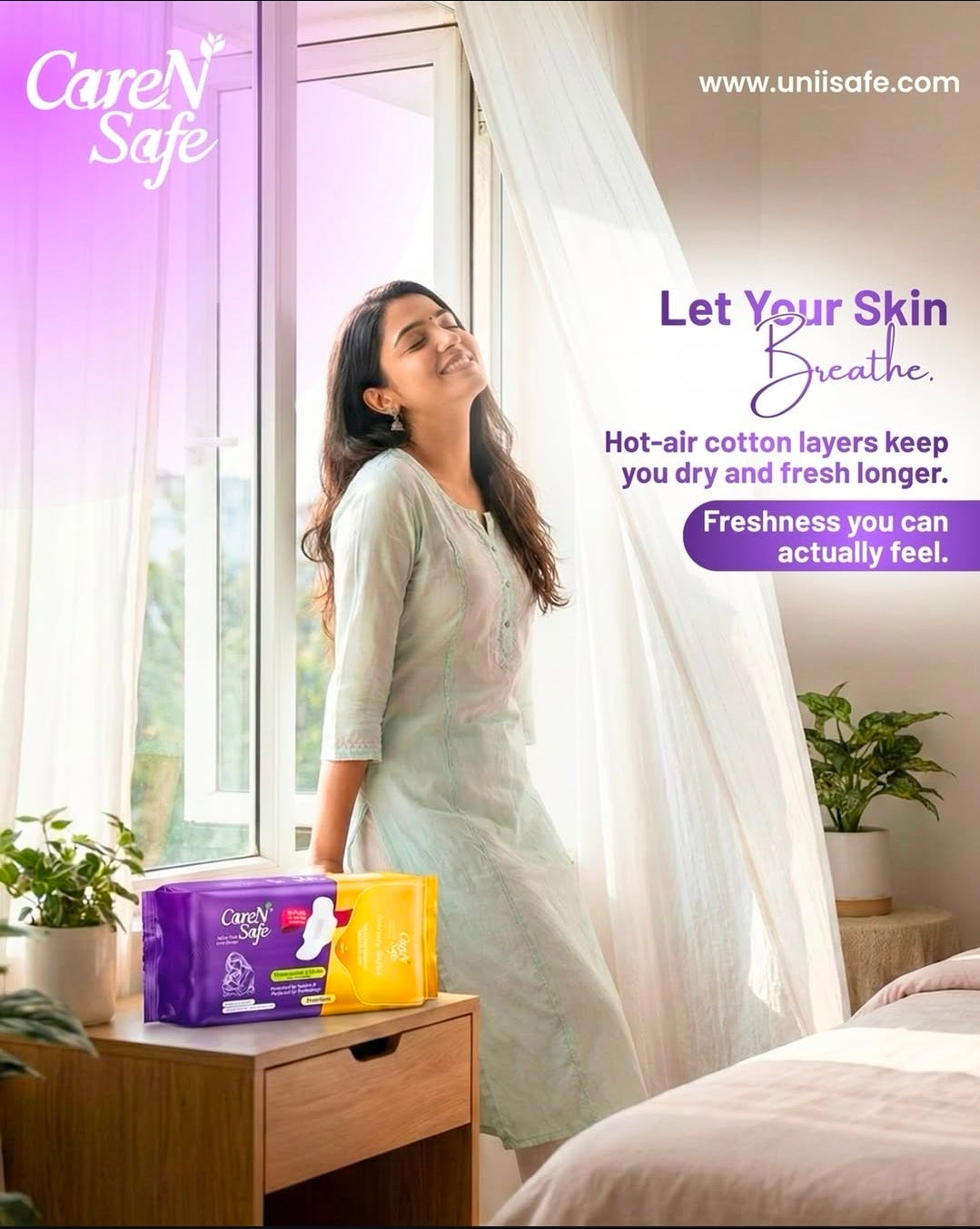 CareNSafe Premium Cotton XL Sanitary Pads 280mm | 10 Pads